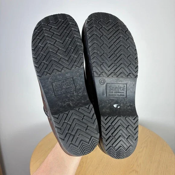 Sanita Professional Brown Leather Clogs Women's EU 43 US 12 Comfort Work Shoes - Picture 6 of 6